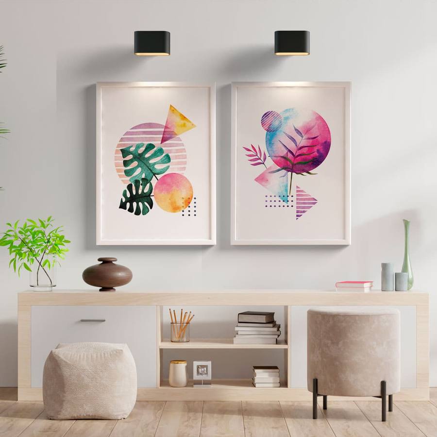 Kit Quadros Decorativos Elementos Rosa | Wallze