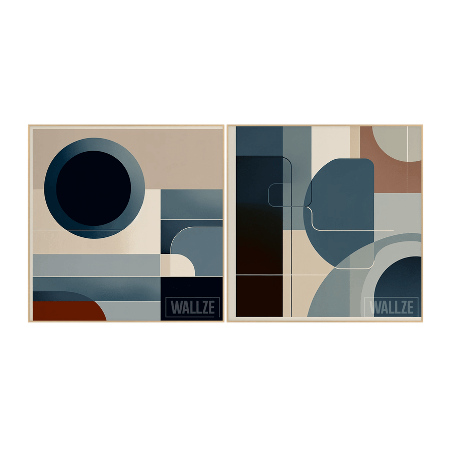 Kit Quadros Decorativos Eloquência Geométrica - vista aproximada da impressão