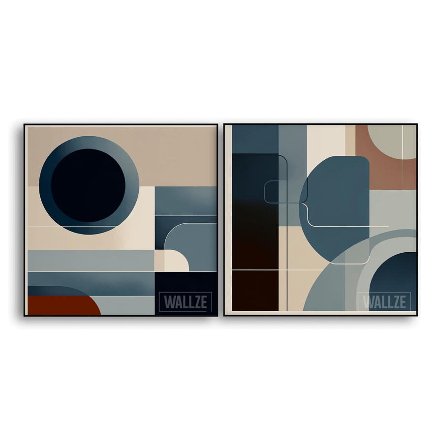 Kit Quadros Decorativos Eloquência Geométrica - quadro decorativo em ambiente decorado