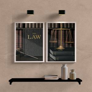 Kit Quadros Decorativos Escritório de Advocacia The Law - detalhe da moldura e acabamento