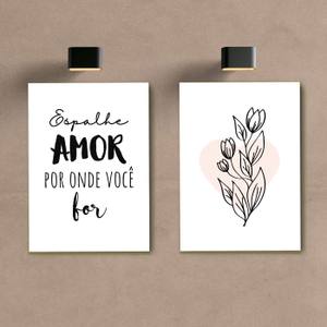 Kit Quadros Decorativos Espalhe Amor - quadro decorativo em ambiente decorado
