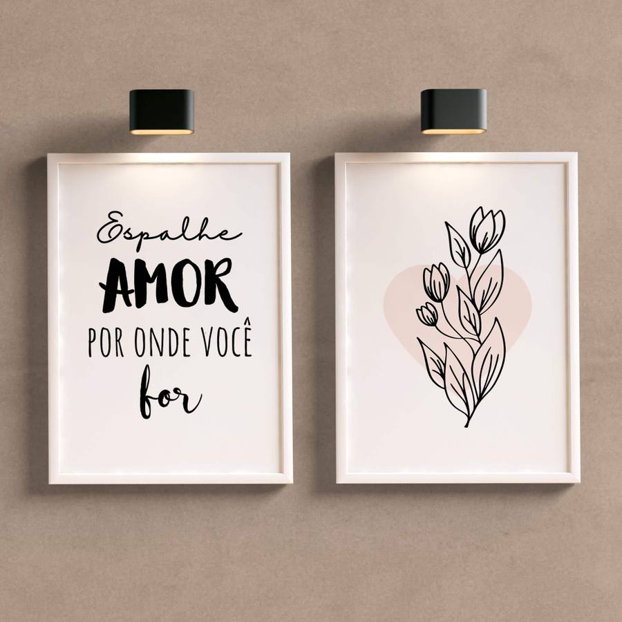 Kit Quadros Decorativos Espalhe Amor