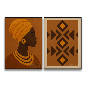 Kit Quadros Decorativos Étnica Contemporânea - vista aproximada da impressão