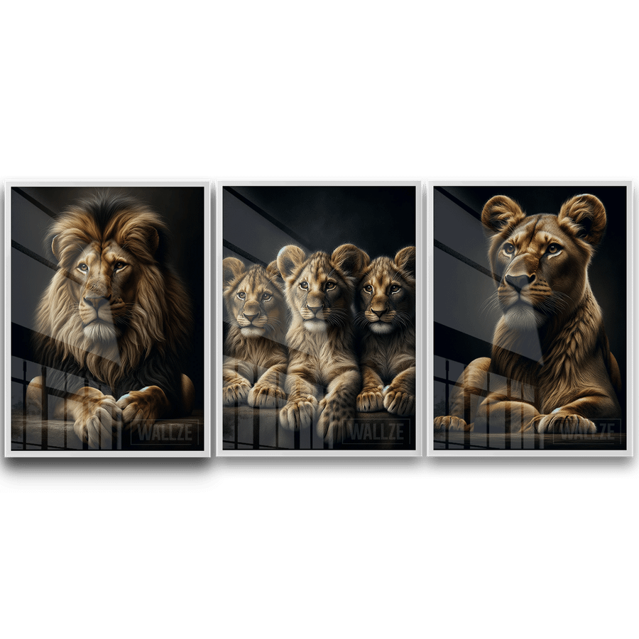 Kit Quadros Decorativos Família de Leões - imagem 6