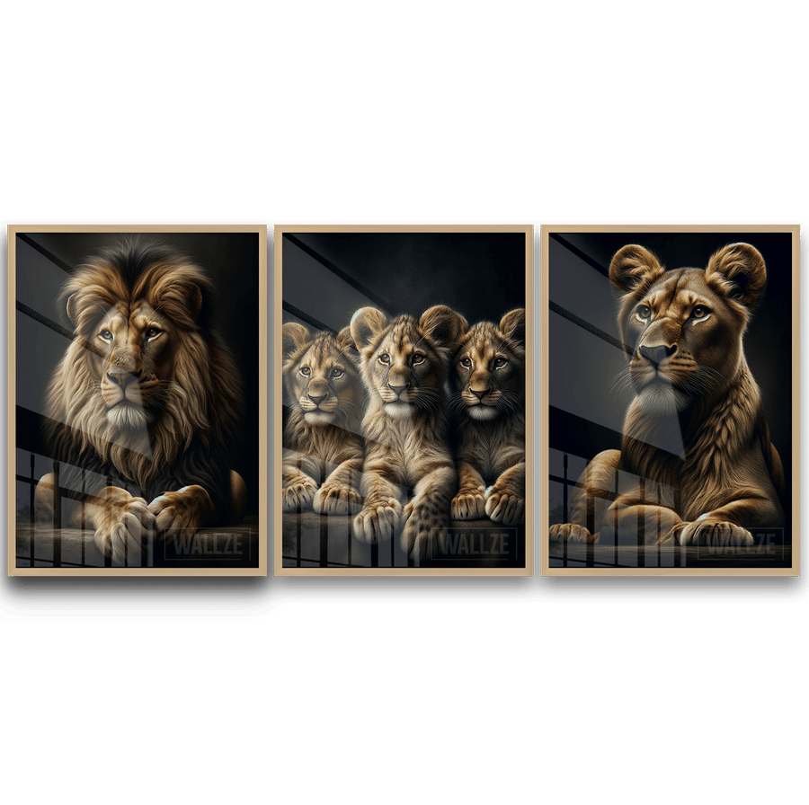 Kit Quadros Decorativos Família de Leões - imagem 8