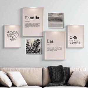 Kit Quadros Decorativos Família e Lar - detalhe da moldura e acabamento
