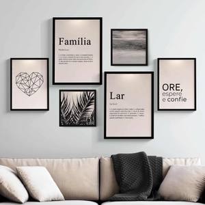 Kit Quadros Sala Família e Lar