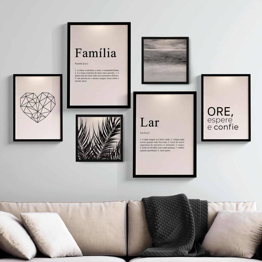 Kit Quadros Sala Família e Lar