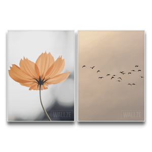 Kit Quadros Decorativos  Flor e Voo - detalhe da moldura e acabamento