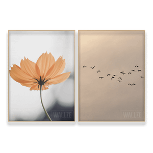 Kit Quadros Decorativos  Flor e Voo - vista aproximada da impressão
