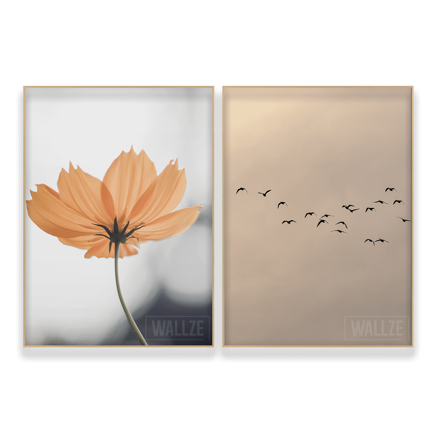 Kit Quadros Decorativos Flor e Voo - vista aproximada da impressão
