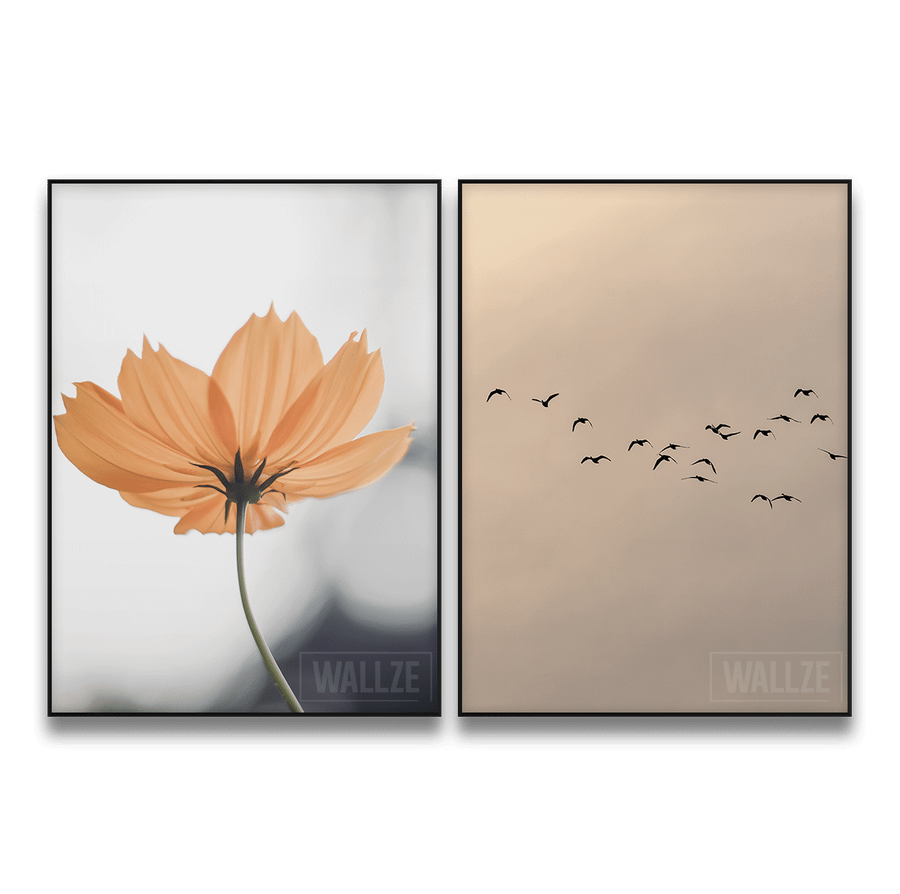 Kit Quadros Decorativos Flor e Voo - quadro decorativo em ambiente decorado
