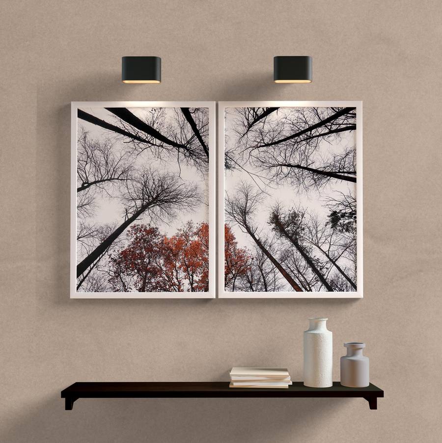 Kit Quadros Decorativos Floresta - detalhe da moldura e acabamento