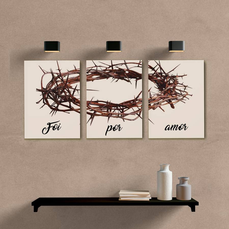 Kit Quadros Decorativos Foi Por Amor - quadro decorativo em ambiente decorado