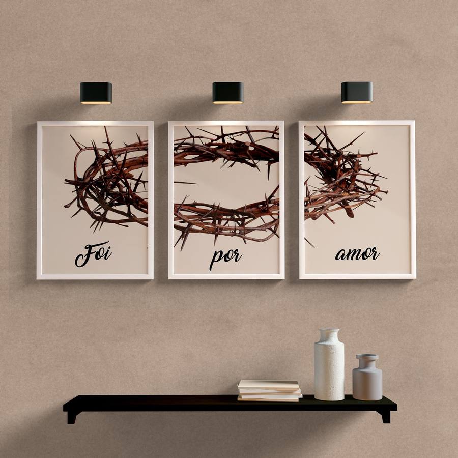 Kit Quadros Decorativos Foi Por Amor - detalhe da moldura e acabamento