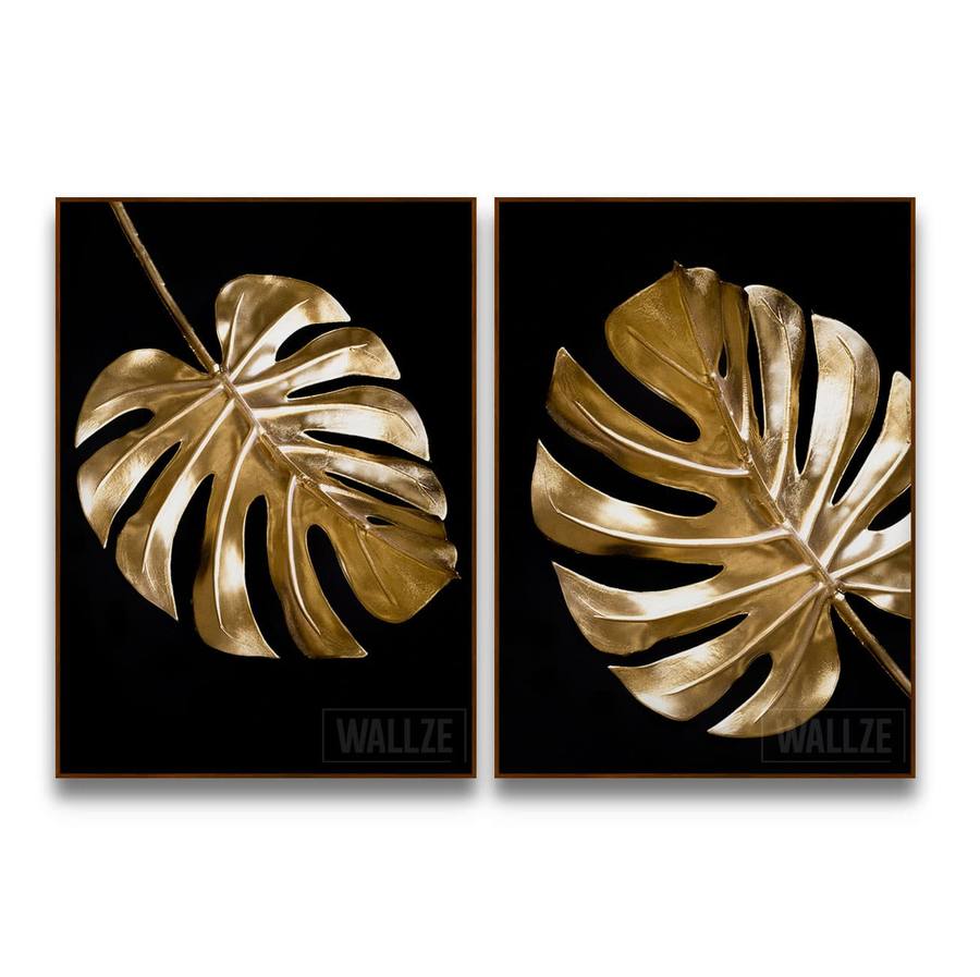 Kit Quadros Decorativos Folhas de Ouro - imagem 5