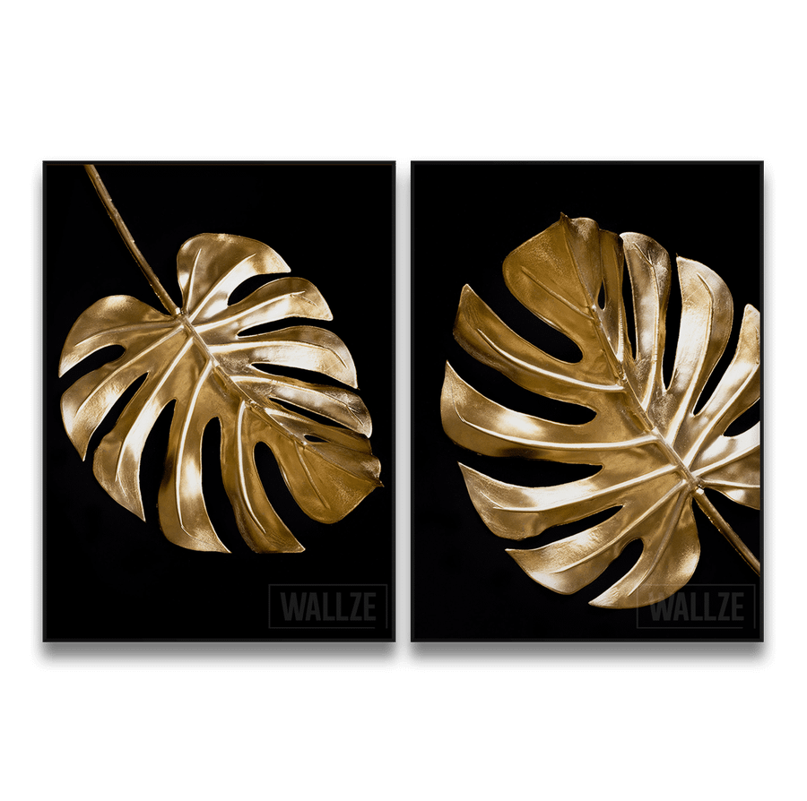 Kit Quadros Decorativos Folhas de Ouro - quadro decorativo em ambiente decorado