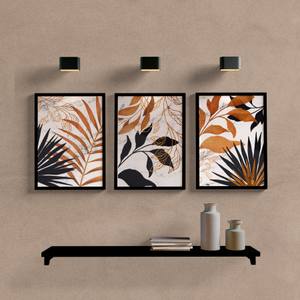 Kit Quadros Decorativos Folhas Dourado e Preto - quadro decorativo em ambiente decorado