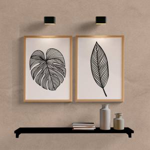 Kit Quadros Decorativos Folhas P&B - vista aproximada da impressão