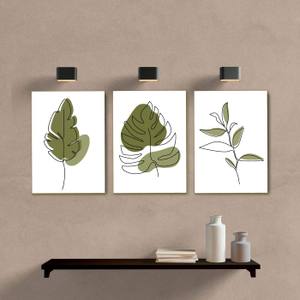 Kit Quadros Decorativos Folhas - detalhe da moldura e acabamento