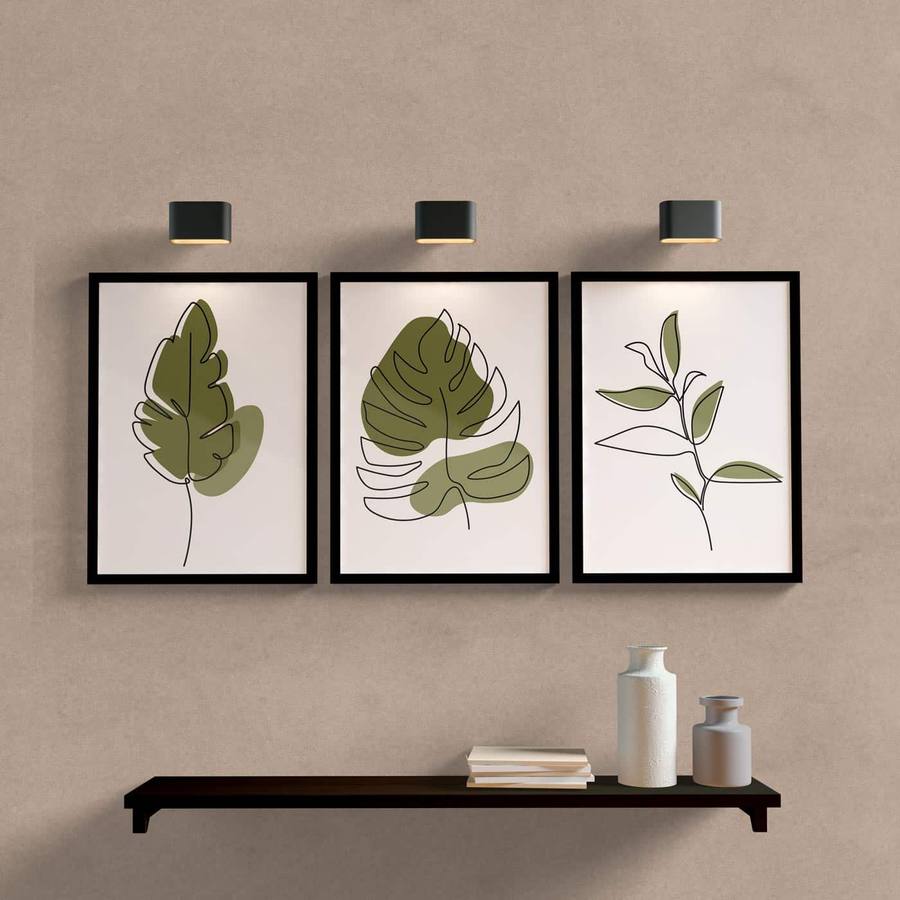 Kit quadros folhas para sala