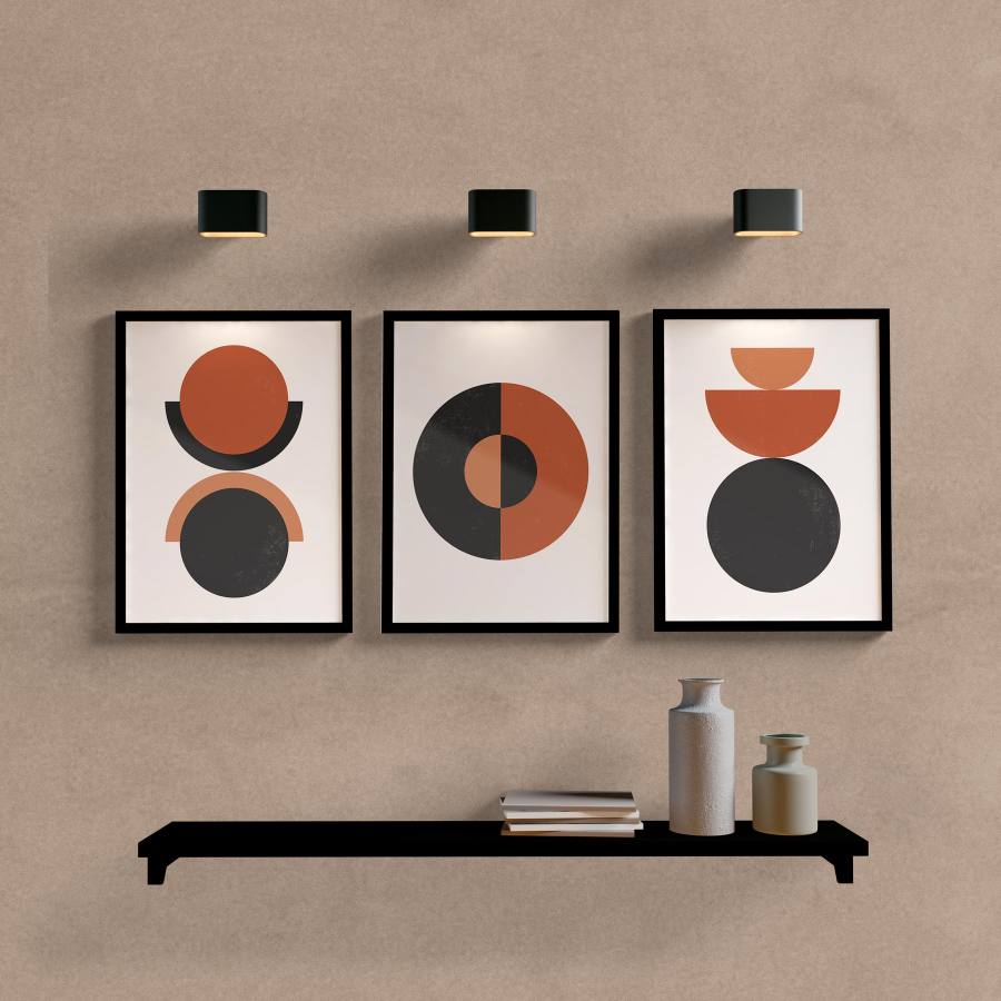 Kit Quadros Decorativos Formas Geométricas - quadro decorativo em ambiente decorado