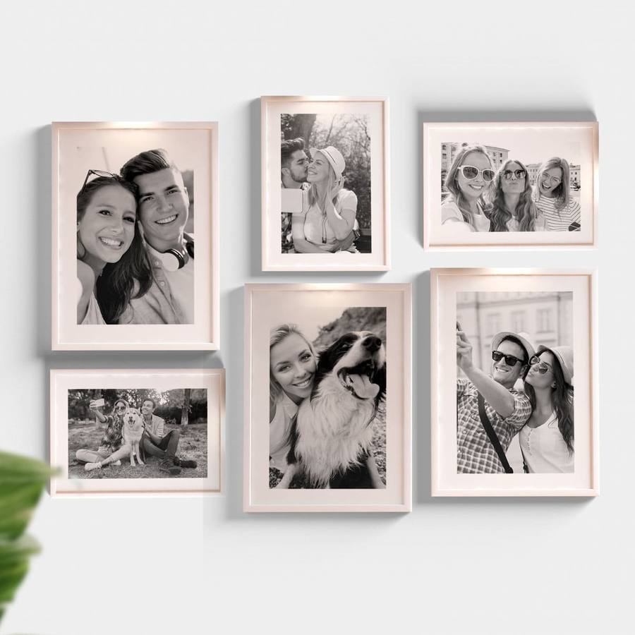 Kit Quadros Decorativos Fotos Preto e Branca - detalhe da moldura e acabamento