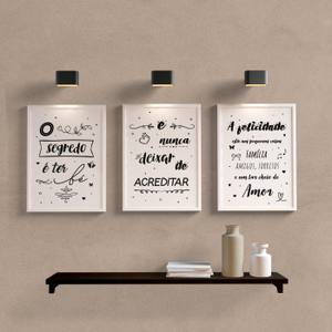 Kit Quadros Decorativos Frases o Segredo é Ter Fé - quadro decorativo em ambiente decorado