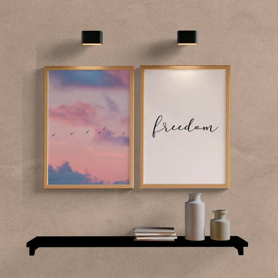 Kit Quadros Decorativos Freedom - quadro decorativo em ambiente decorado