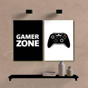 Kit Quadros Decorativos Gamer Zone - quadro decorativo em ambiente decorado