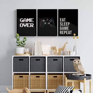 ambiente-kit-quadros-game-moldura-preta