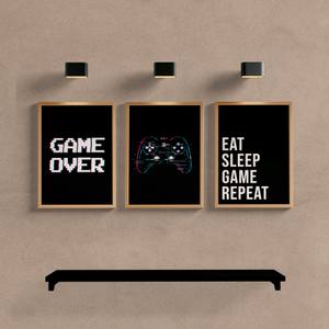 Kit Quadros Decorativos Game Over - vista aproximada da impressão