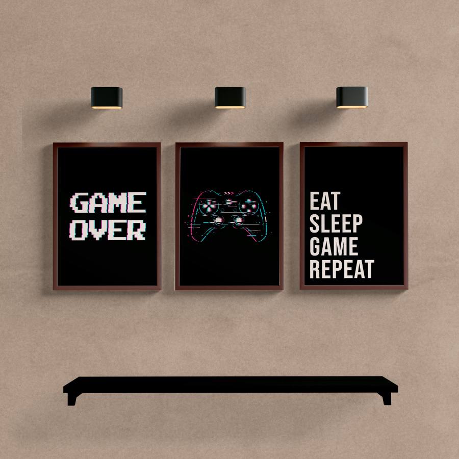Kit Quadros Decorativos Game Over - imagem 5