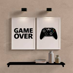 Kit Quadros Decorativos Game Over II - detalhe da moldura e acabamento