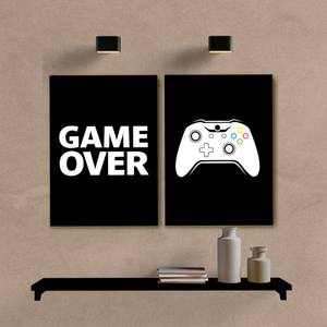 Kit Quadros Decorativos Game Over - quadro decorativo em ambiente decorado