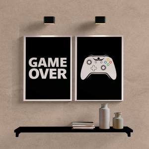 Kit Quadros Decorativos Game Over - detalhe da moldura e acabamento