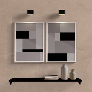 kit Quadros Geométrico Cinza e Preto