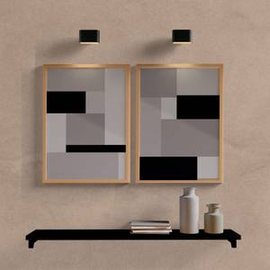 Kit Quadros Decorativos Geométrico Cinza e Preto - vista aproximada da impressão