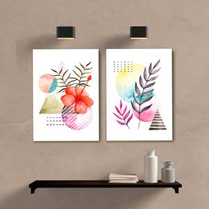 Kit Quadros Decorativos Geometrico Flor - quadro decorativo em ambiente decorado