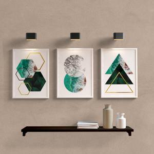 Kit Quadros Decorativos Geométrico Folhas e Mar - detalhe da moldura e acabamento