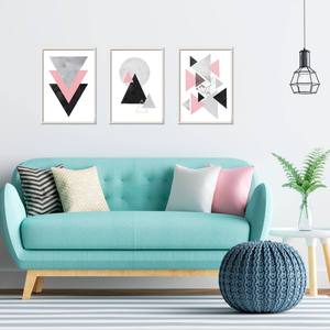 Kit Quadros Decorativos Geométrico Rose - vista aproximada da impressão
