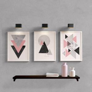 Kit Quadros Decorativos Geométrico Rose - detalhe da moldura e acabamento