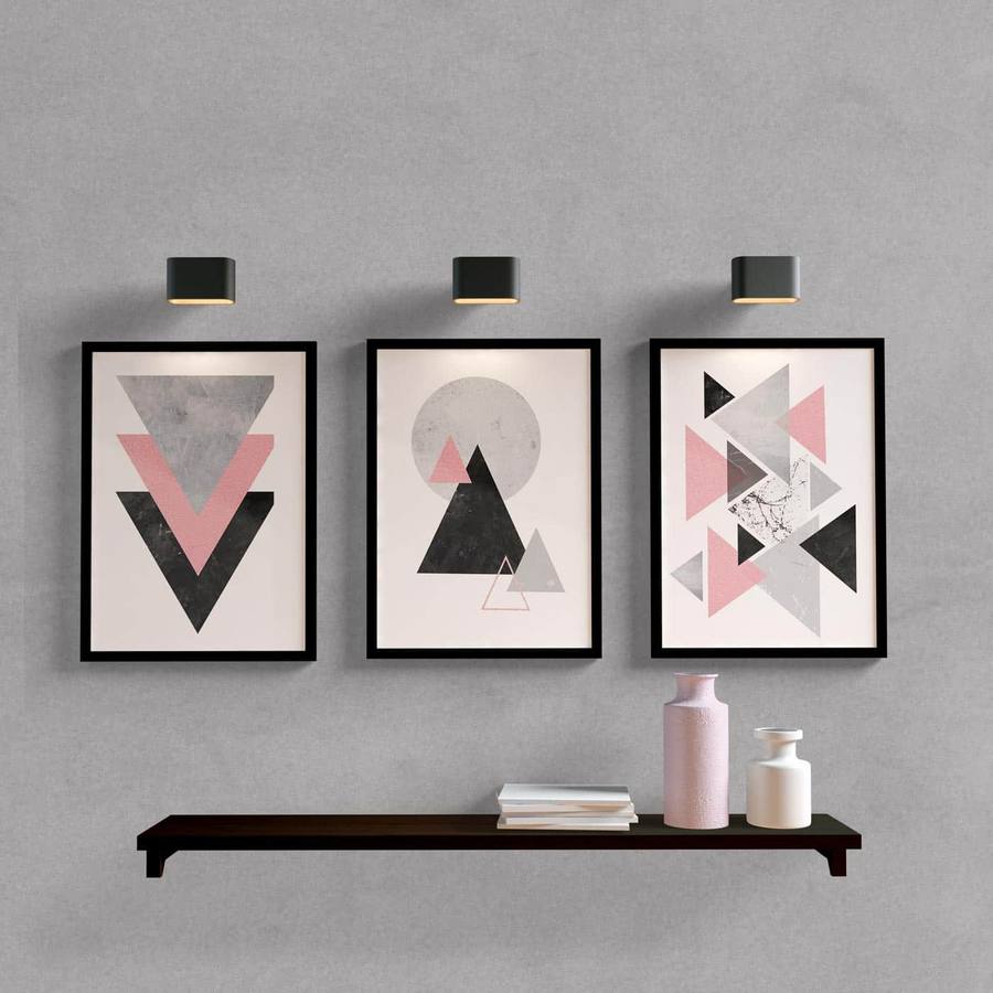 Kit Quadros Decorativos Geométrico Rose | Wallze