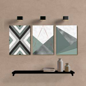 Kit Quadros Decorativos Geométrico Verde - vista aproximada da impressão