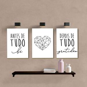 Kit Quadros Decorativos Gratidão - quadro decorativo em ambiente decorado