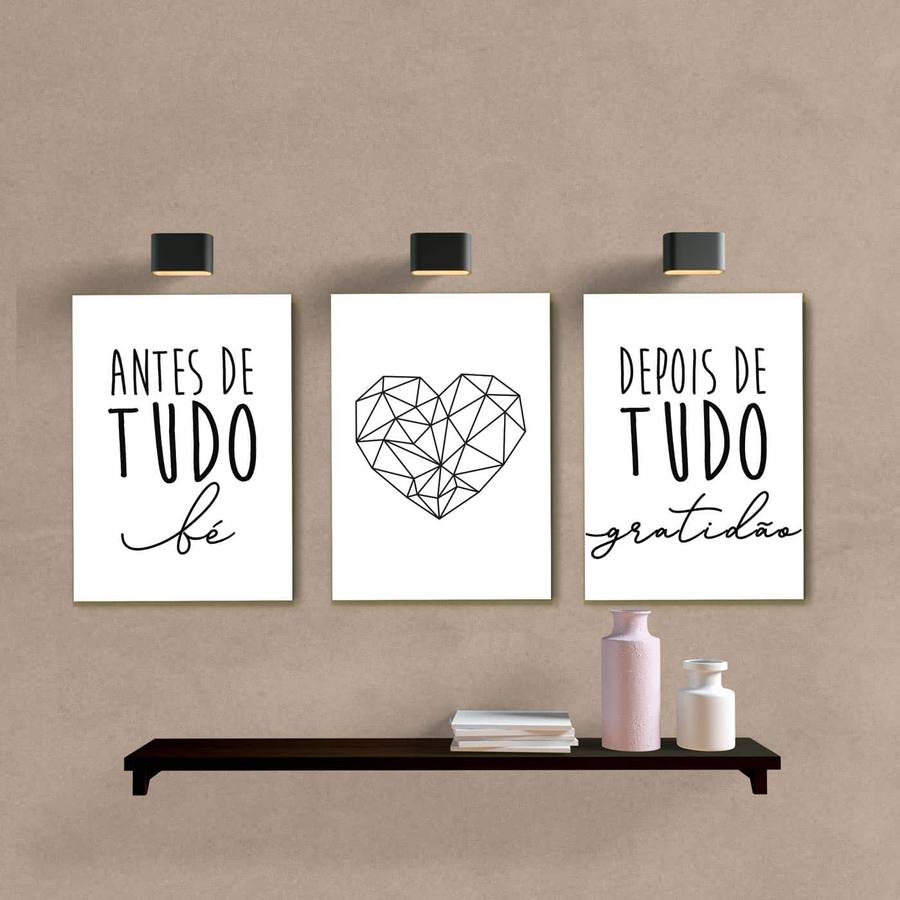 Kit Quadros Decorativos Gratidão - quadro decorativo em ambiente decorado