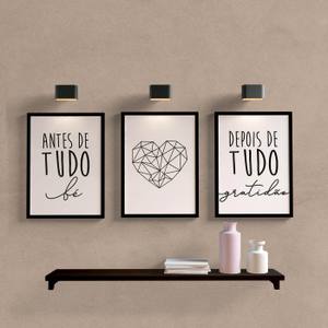 Kit Quadros Decorativos Gratidão - detalhe da moldura e acabamento