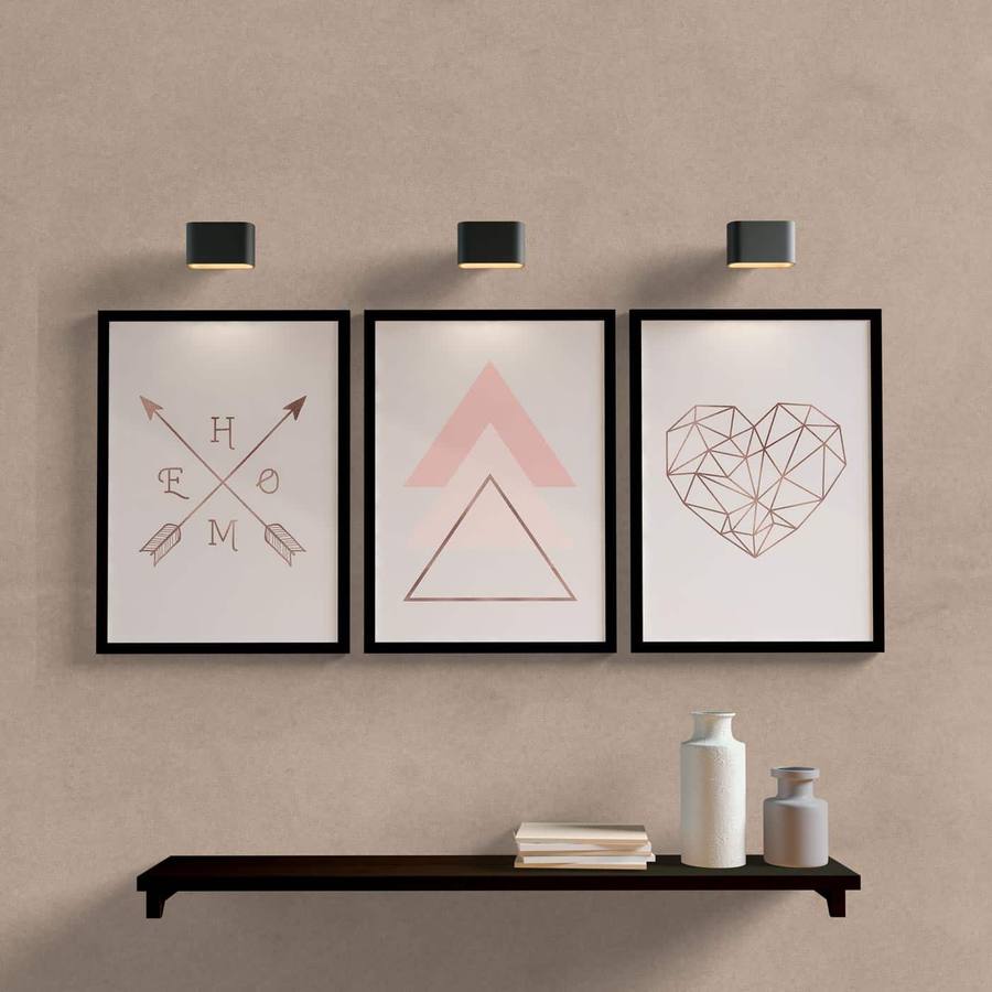 Kit Quadros Decorativos Home rose - detalhe da moldura e acabamento