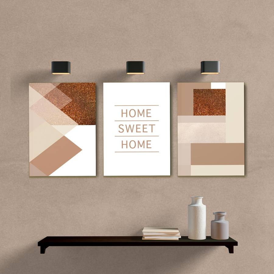Kit Quadros Decorativos Home Sweet Home - quadro decorativo em ambiente decorado