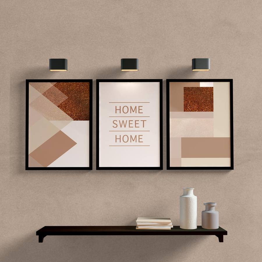 Kit Quadros Decorativos Home Sweet Home - detalhe da moldura e acabamento
